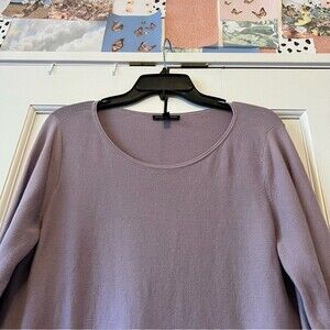 Eileen Fisher Purple Italian Yarn Top Size Medium